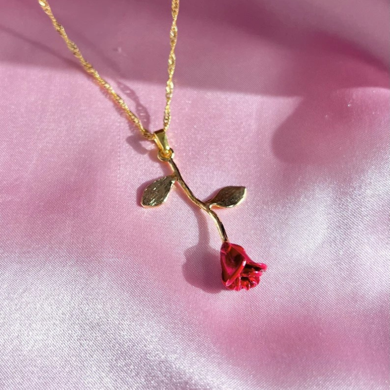 Princess Belle Rose Necklace