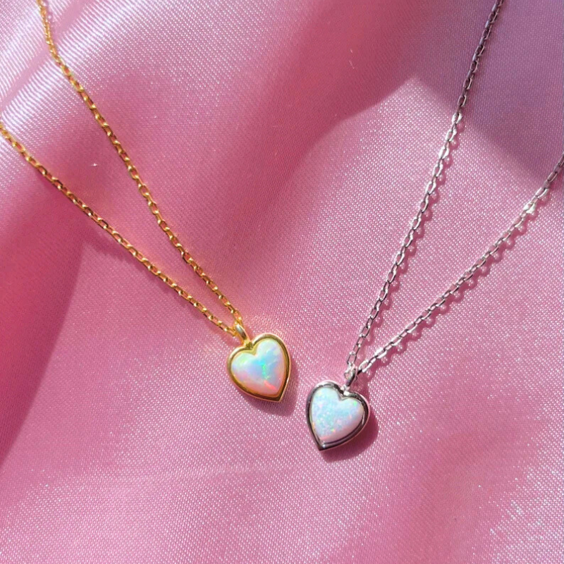 Opal Heart Necklace