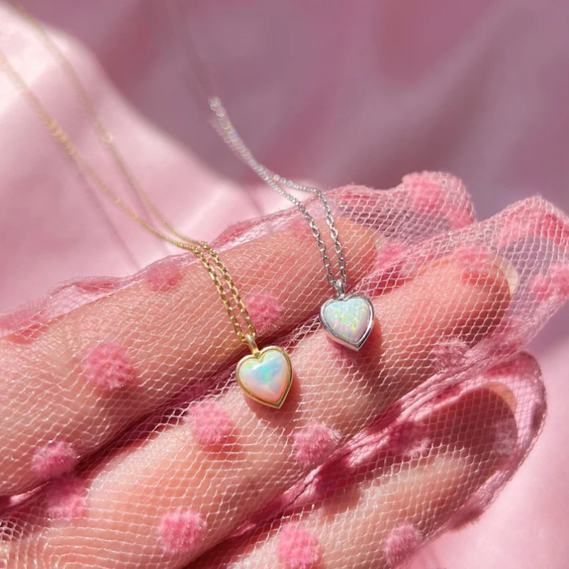 Opal Heart Necklace