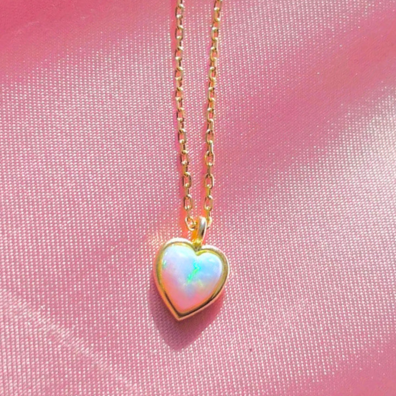 Opal Heart Necklace